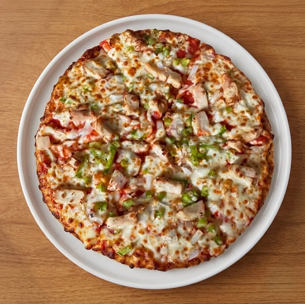 Punjabi-style pizza with bold South Asian flavours on hand-crafted crust at Oven Flames Pizza Marlborough, Calgary NE